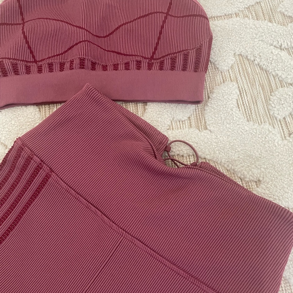 Fabletics Maroon Workout Set Small - image 2